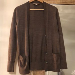 Loft brown button down cardigan- size medium